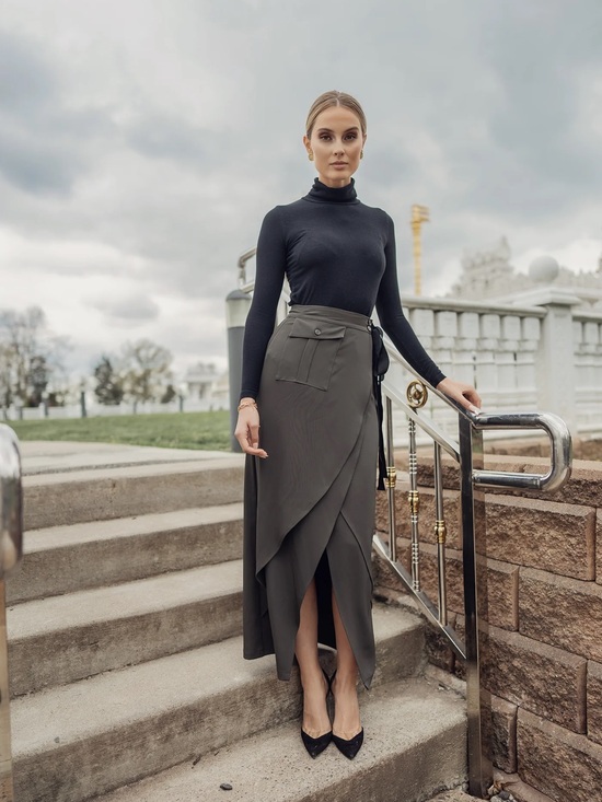 Dresses & Skirts - Ellie Makir Army Wrap Pocket Skirt